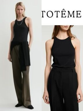 Minimalist!  TOTEME
Curved rib tank black size large